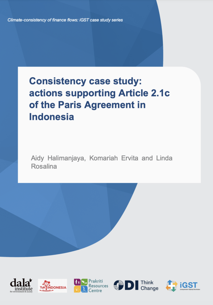 The consistency of finance flows with the Paris Agreement: Indonesia case study