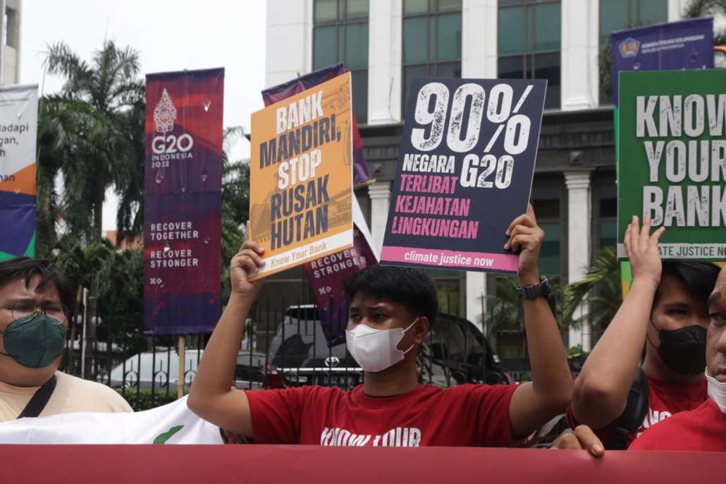 Civil society demands that Indonesian Financial Services Authority (OJK) and Ministry of Finance push the implementation of Sustainable Finance by G20 Members which are funding businesses driving deforestation and human rights violations